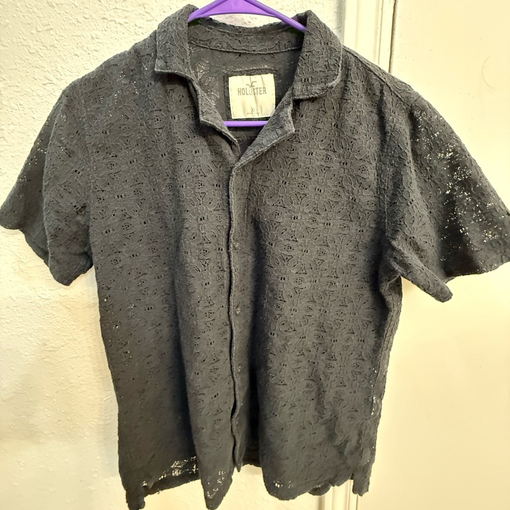 Hollister Black Casual Button Down Shirt